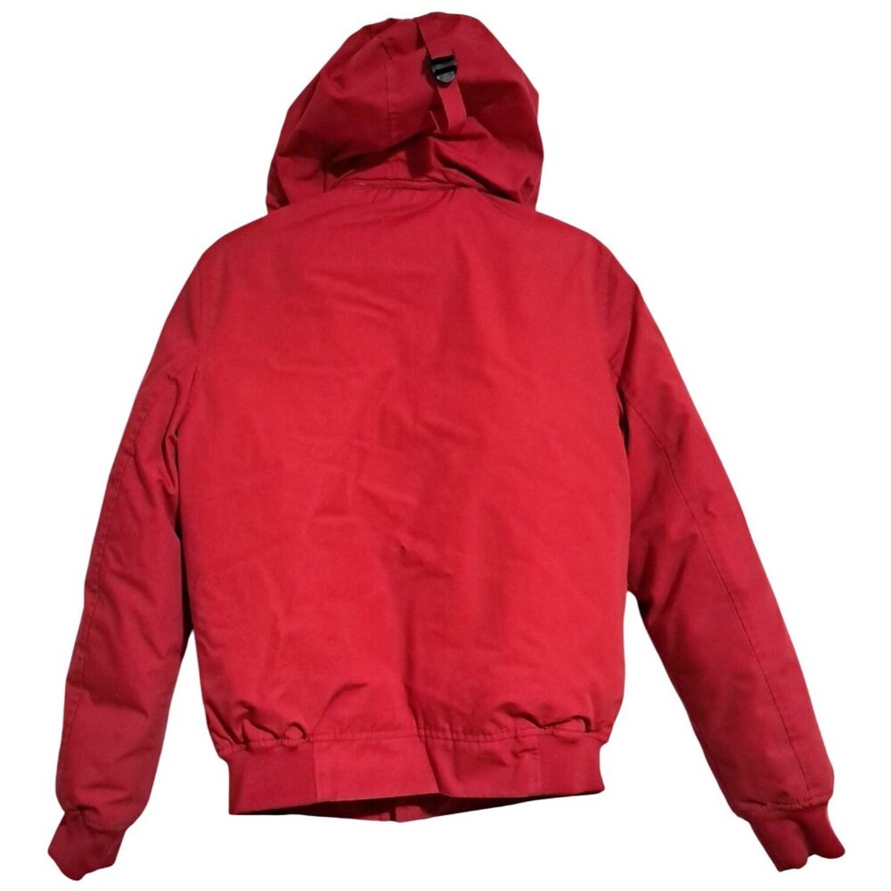 Tommy Hilfiger Mens Red Hooded Bomber Jacket Size S Quilted Insulated Water-Resi - Picture 11 of 16